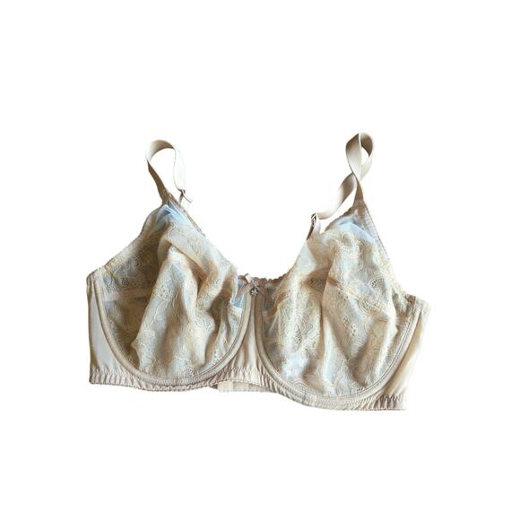 Wacoal Bra 36DD Womens Underwired Sheer Tan Full Coverage Adjustable Straps - Picture 1 of 6